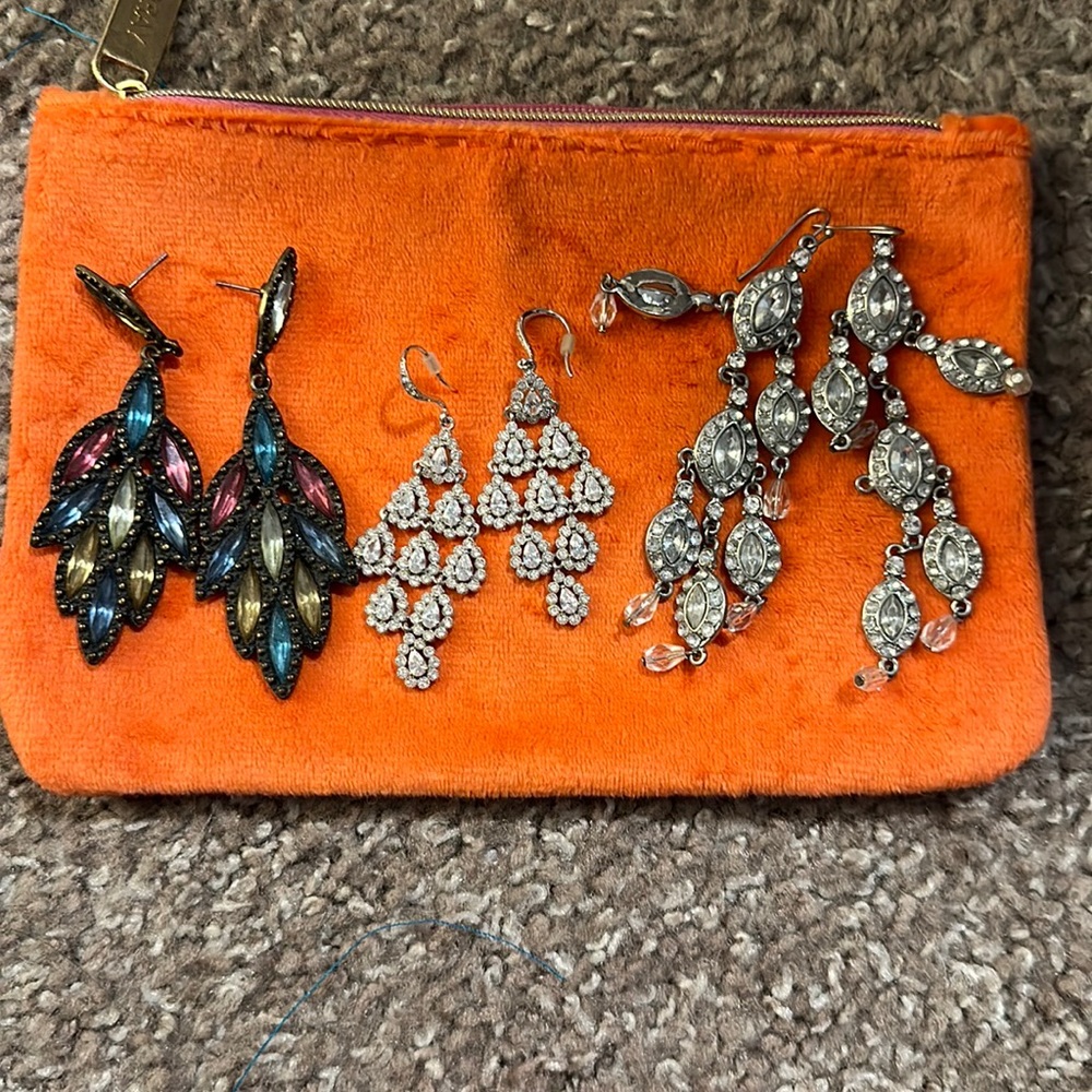 Three sets of Chandler earrings.